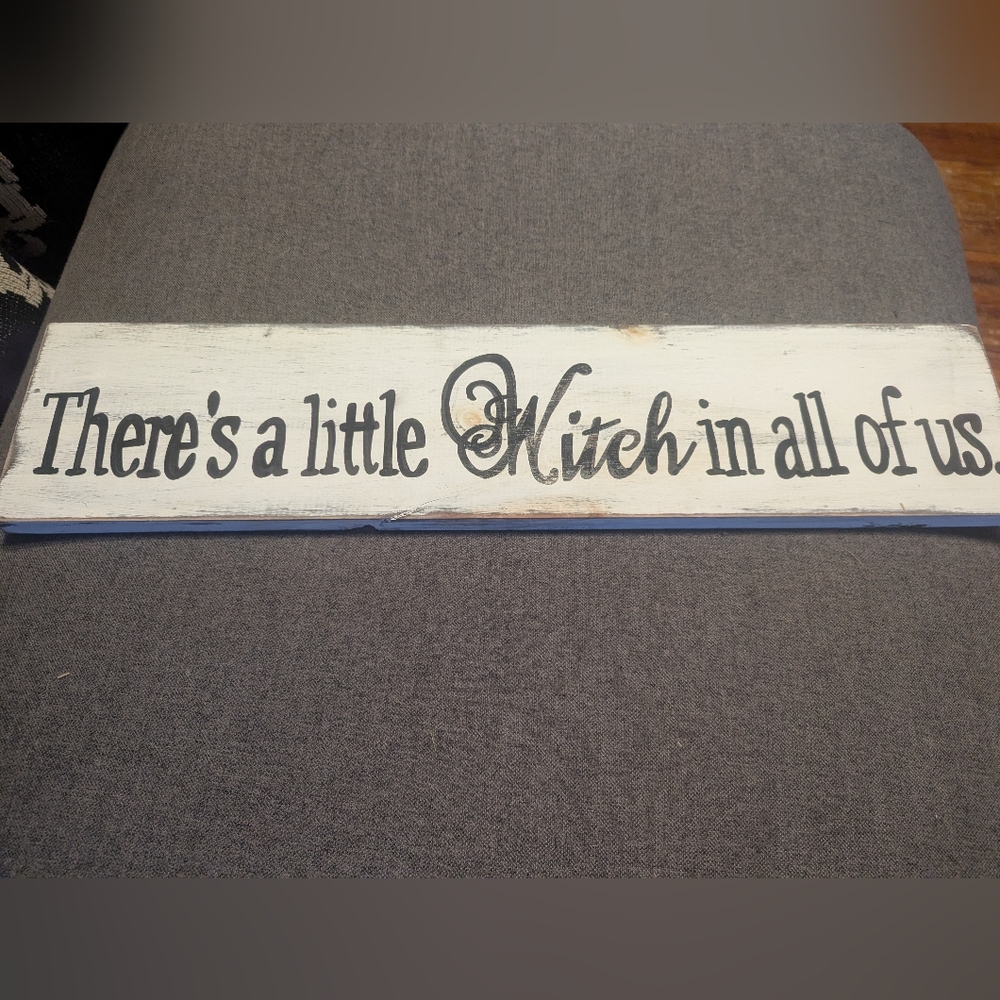 Rustic Decorative Wooden Sign with Black Text